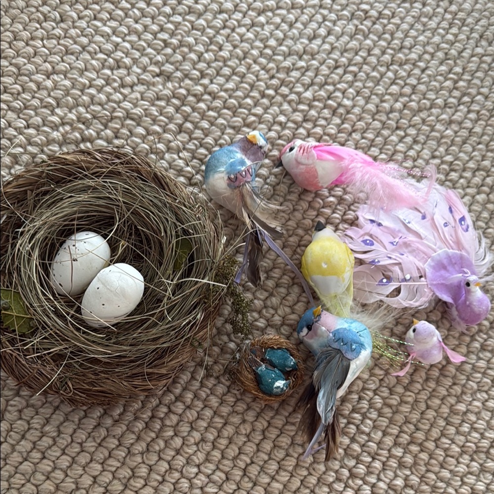 Decorative Bird and Nest Set